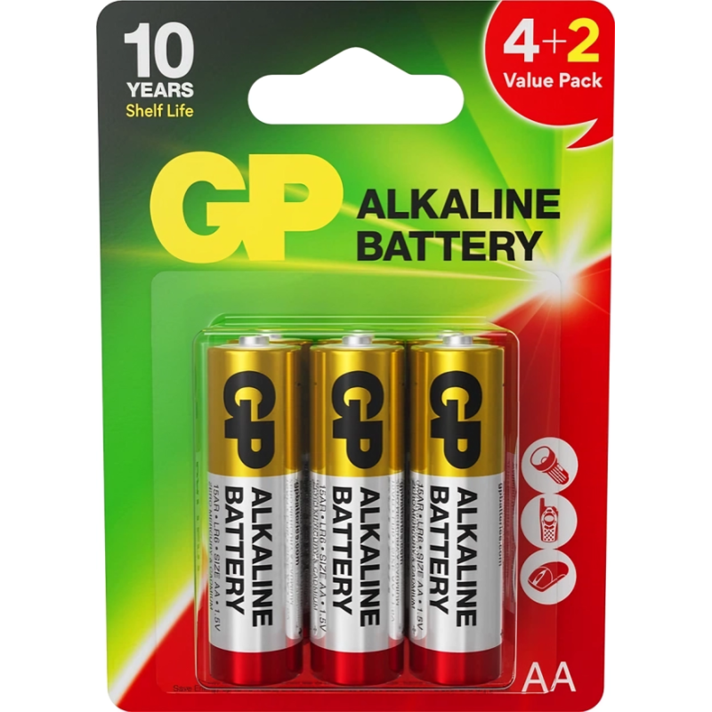 Батарейка GP 15AR4/2-2UA6 LR6 AA Super Alkaline бл 6/