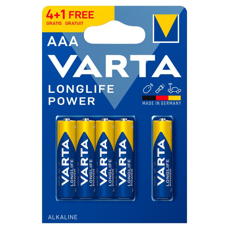 Батарейка VARTA LONGLIFE POWER AAA BLI 5 (4+1)