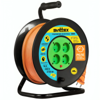 Подовжувач на котушці з ТЕРМОЗАХИСТОМ та захистом IP44 40м ПРОФІ 2*2,5мм² ЧОРНИЙ 16А 4100Вт