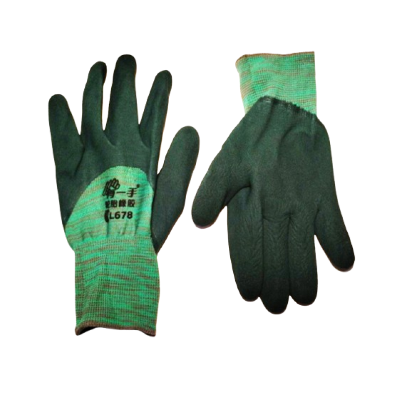 Рукавичка стреч покрита рифленим латексом зелена р.10 12/960
