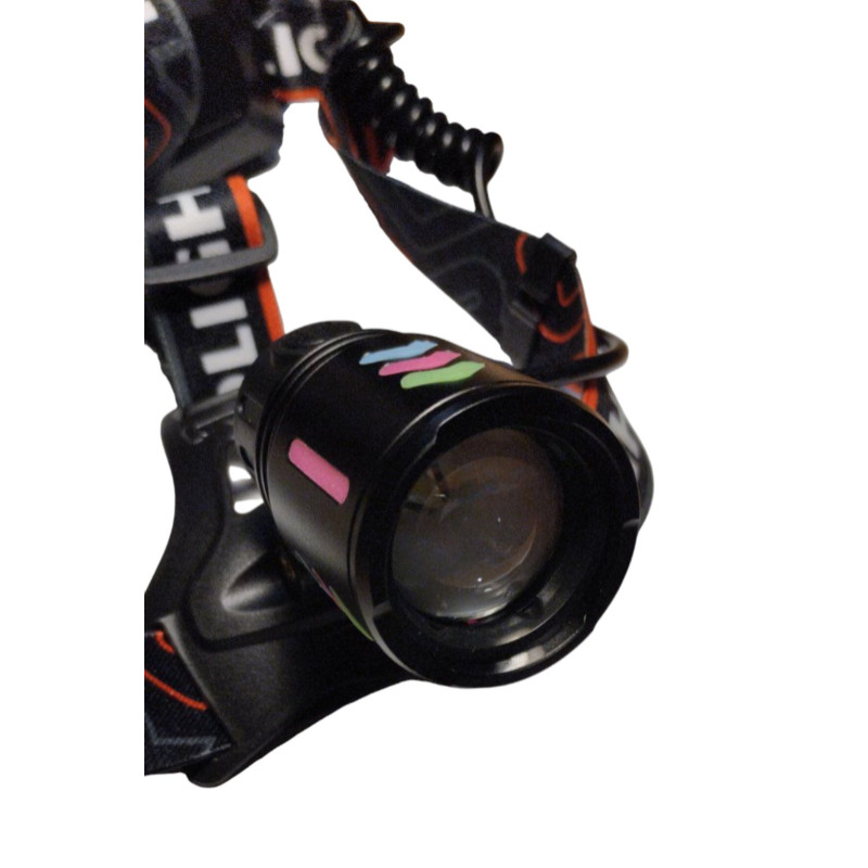 Ліхтар PL 107L на лоб POLICE, WHITE+RED+BLUE+GREEN 2*18650 Li-ion акк.