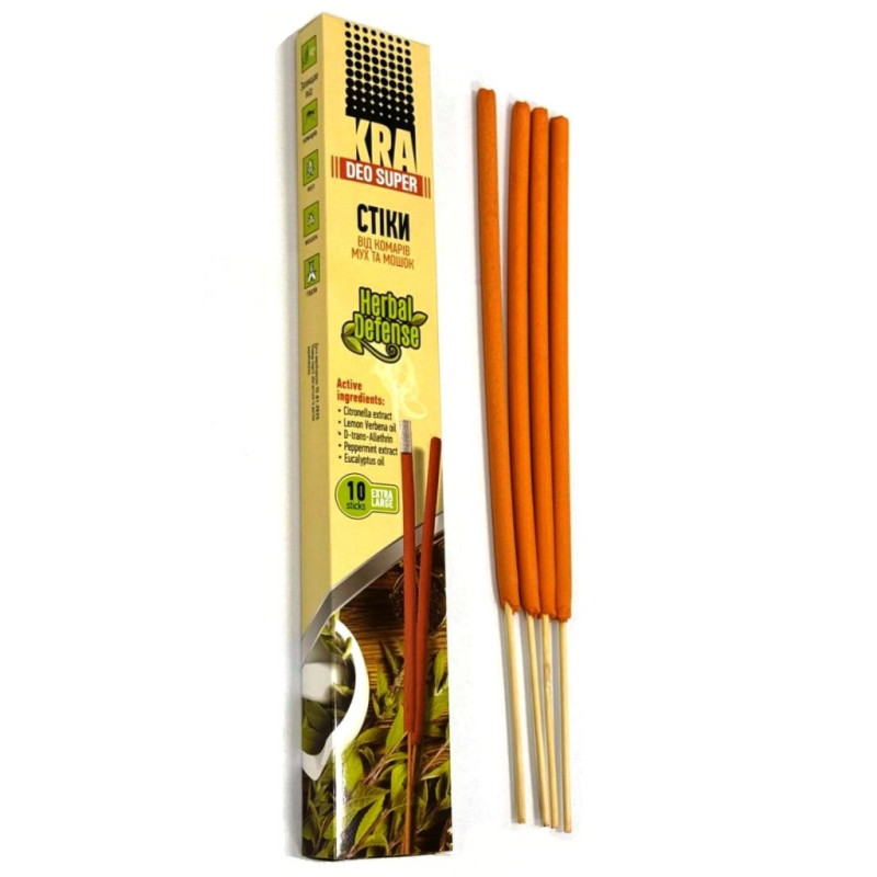 KRA Deo HERBAL DEFENCE 9mm стіки від комарів та мошок 10 шт