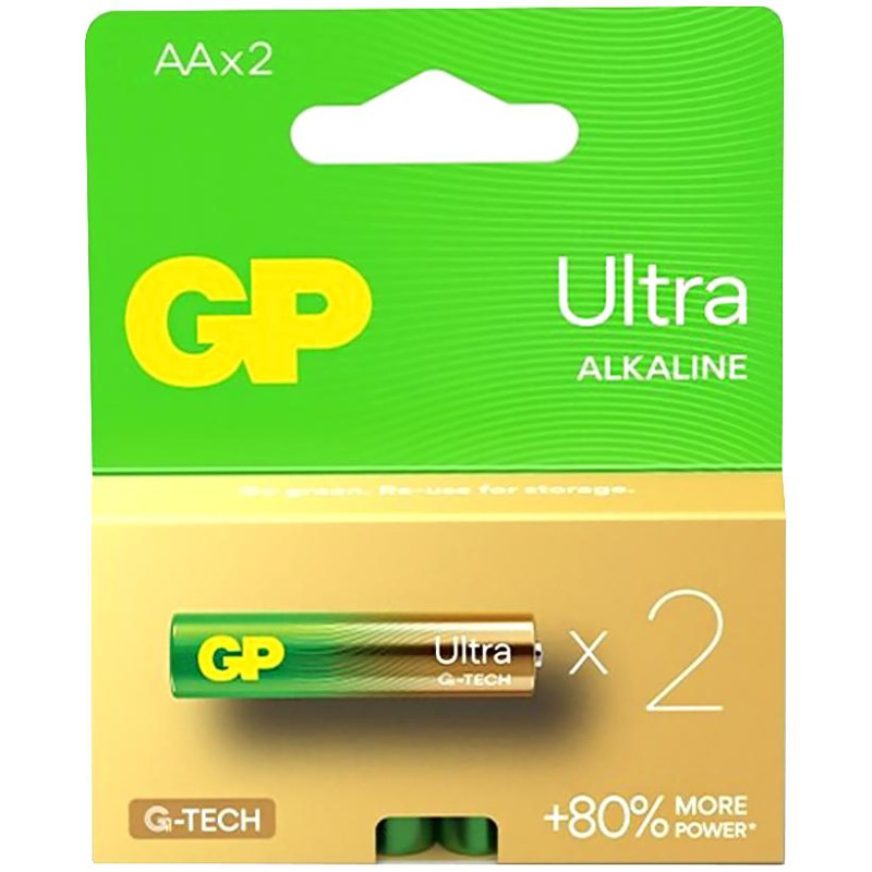 Батарейка GP 15AUHM-2UE2 LR6U AA Ultra Alkaline бл2/20