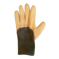 Рукавички синтетичні коричневі зі світло-коричневим  спіненим латексним покриттям 3/4 12/