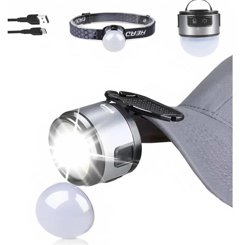 PL 125  Ліхтарик налобний та для кемпінгу XPC+COB + type-c