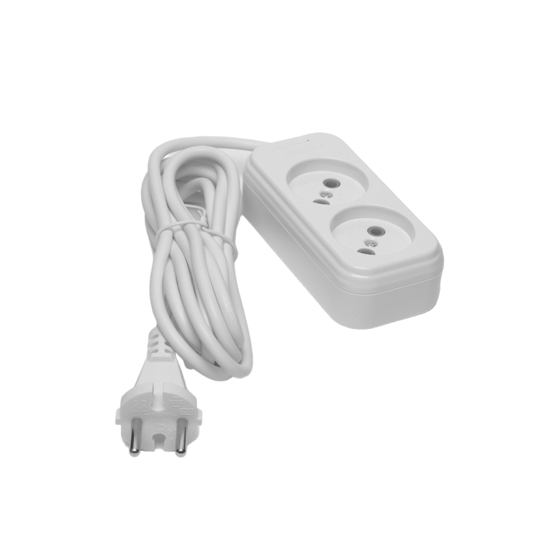 Подовжувач Tykwaland 2 гнізда 2м без заземлення 16А TW-022