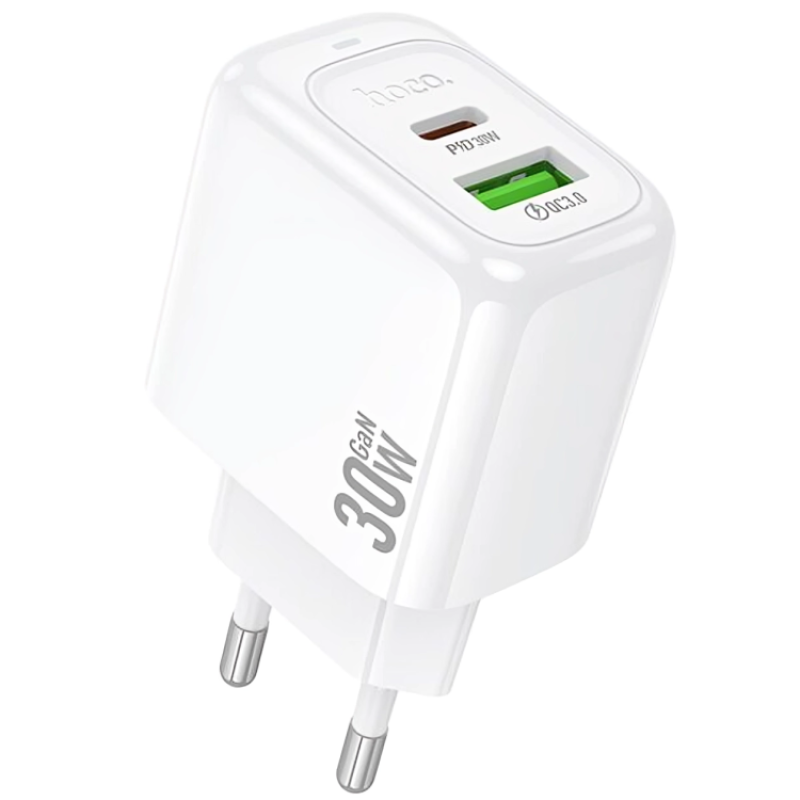 Мережевий зарядний пристрій HOCO CS55A Surplus PD30W+QC3.0 charger White