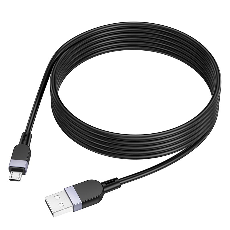 Кабель HOCO X109 Energy silicone charging data cable Micro 2,4A/2m. Black