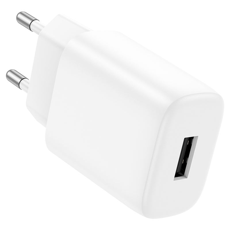 Мережевий зарядний пристрій HOCO C134A Solid single port charger White