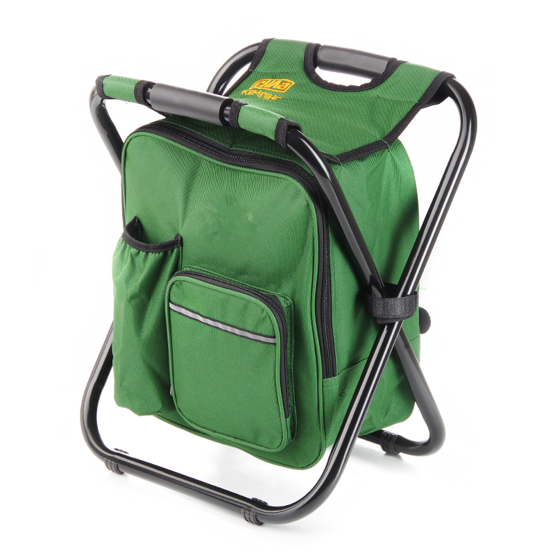 Стілець розкладний без спинки (стальний каркас) з термосумкою-рюкзаком Ø19 мм 28 х 35 х 43 см  (СИЛА)