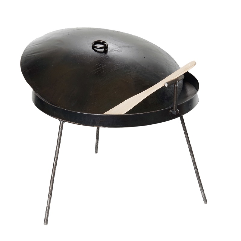 Сковорода туристична 500 мм товщина диску 4 мм, з бортом 30 мм (товщина 2мм), кришкою та чохлом Хозт