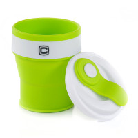 Чашка складана з кришкою зелена (350 мл)  (СИЛА)
