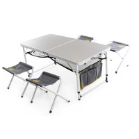 Набір меблів пікніковий Premium на 4 людини (стіл-чемодан з полицею + 4 стільця) 120 х 60 х 70 см