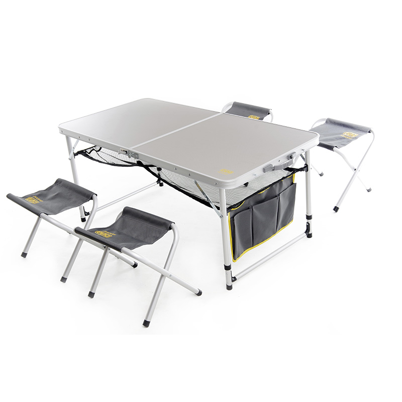 Набір меблів пікніковий Premium на 4 людини (стіл-чемодан з полицею + 4 стільця) 120 х 60 х 70 см