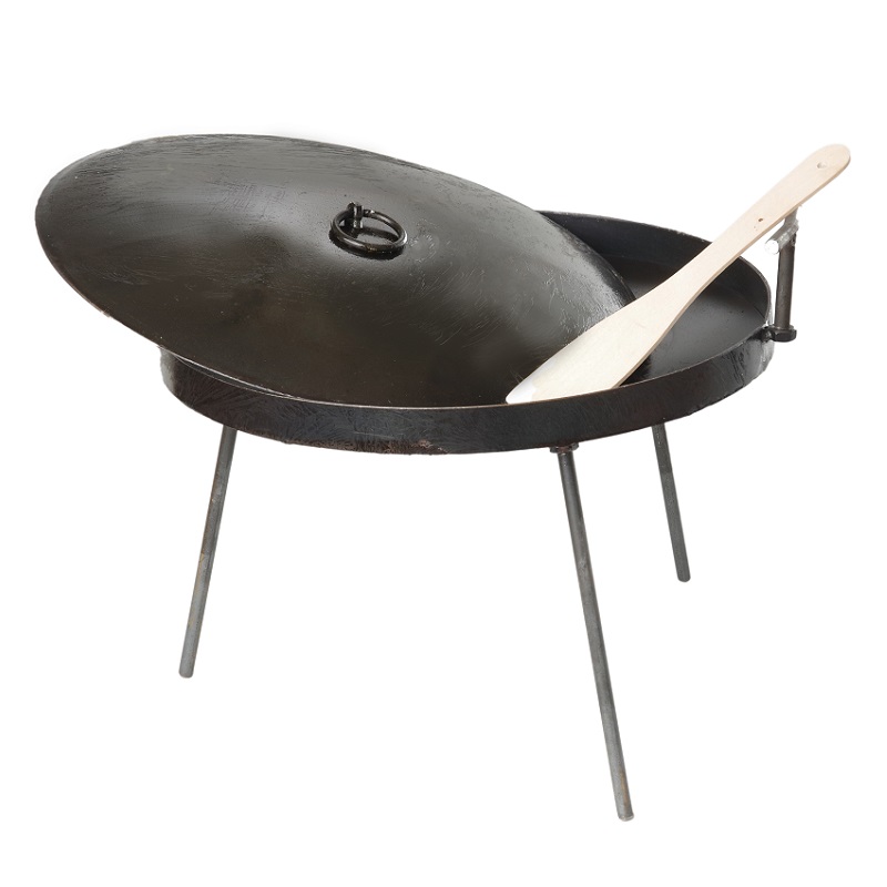 Сковорода туристична 400 мм товщина диску 4 мм, з бортом 30 мм (товщина 2мм), кришкою та чохлом Хоз