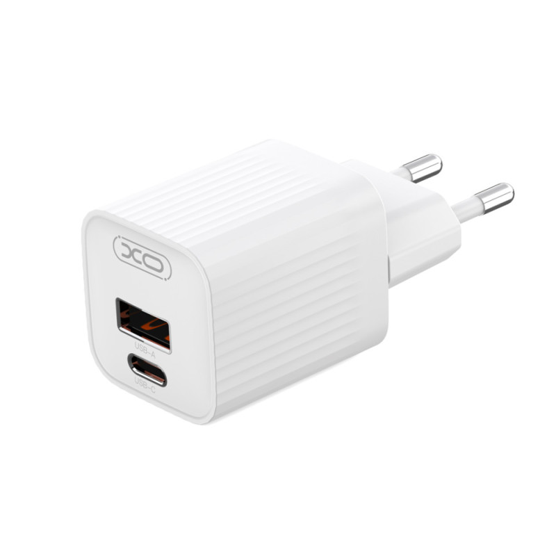 Мережевий зарядний пристрій XO L149(EU) PD30W 1USB-A+1USB-C Charger Білий