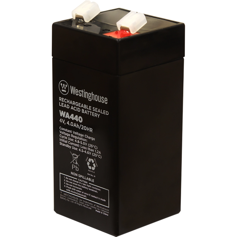 Батарея акумуляторна свинцево-кислотна Westinghouse 4V, 4Ah, terminal T1, 1шт