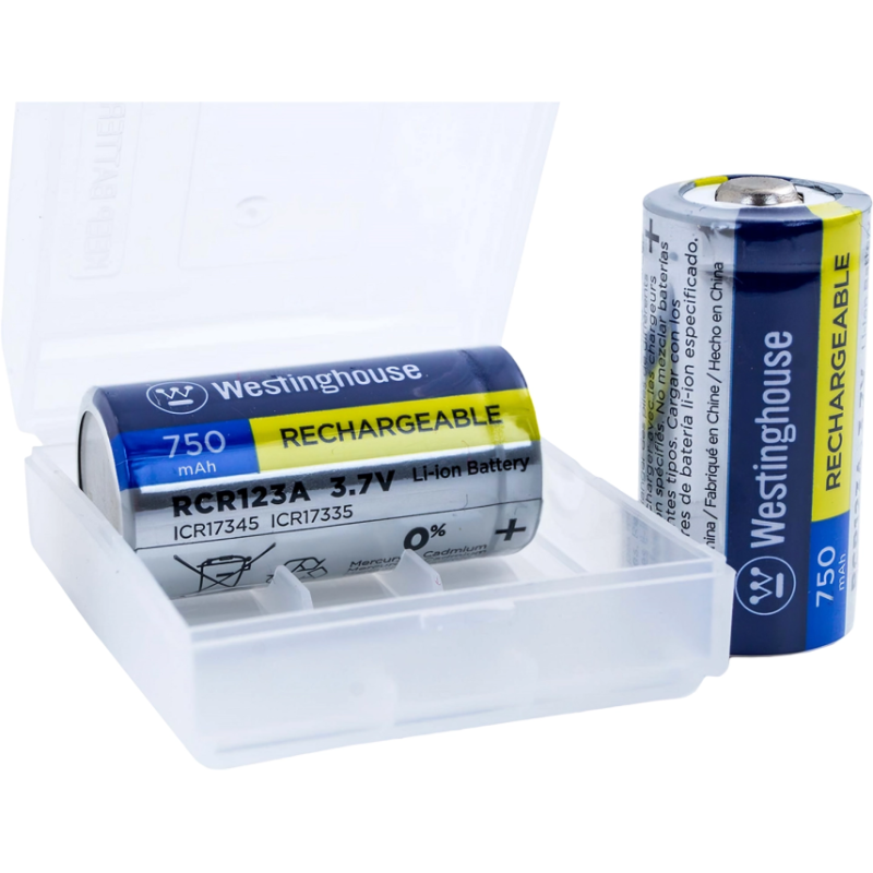 Акумулятор літій-іонний Westinghouse Li-ion RCR123A, 3.7V, 750mAh, 2шт+бокс