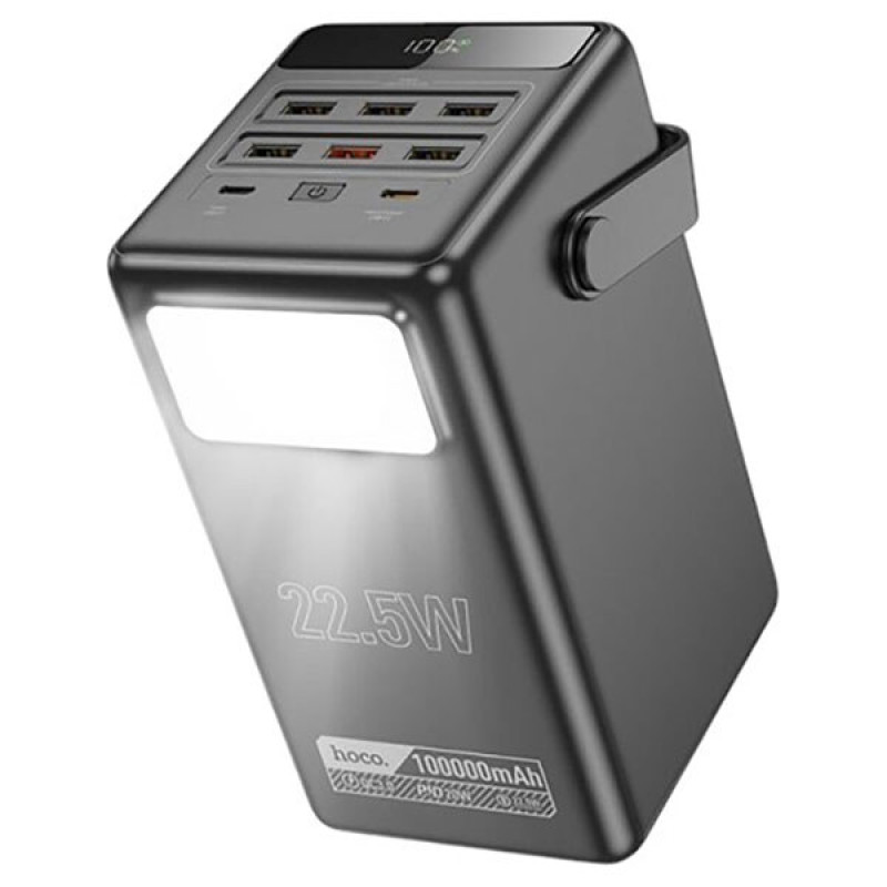 Універсальна мобільна батарея Hoco DB03 Endure 22.5W fully compatible PB/Lamp/100 000mAh Black