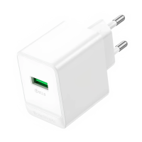 Мережевий зарядний пристрій BOROFONE BAS12A Erudite single port 18W/QC3.0/1USB білий