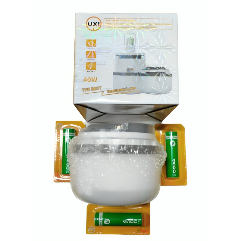 PL-40W  Лампа акамуляторна світодіодна (BL-699 + E27 + 3*18650 + 8000k)