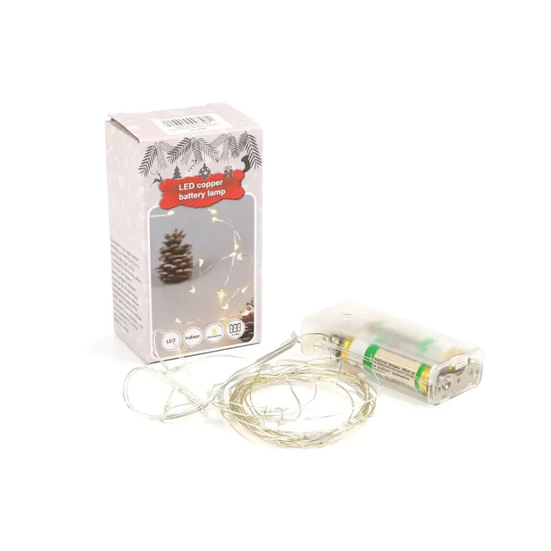 Гірлянда мідний дріт на батарейках AAx3 USB 50LED 5,0м (теплий білий) COPPER-WIRE-50WW-1