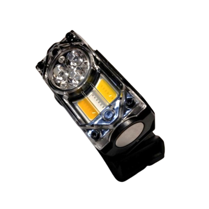 PL  130  Ліхтарик налобний 2cob(white+yellow+red),магніт,type-c