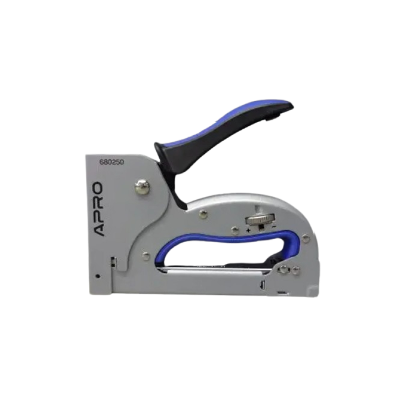 Степлер ресорний для скоби 4-14 мм сталевий корпус регулювання удару колесом  (APRO)