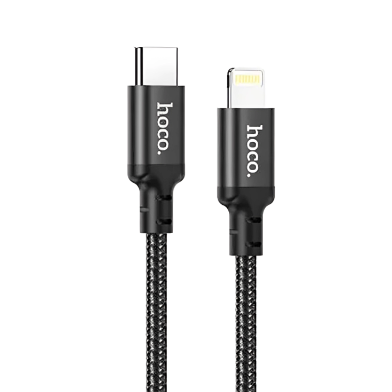 PD Кабель HOCO X14 Double speed PD charging data cable for Lightning 20W/3A/3m. Black