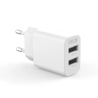 Мережевий зарядний пристрій XO L109 (EU) Dual USB-A 2.4A Charger Білий