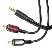 Аудіоадаптер RCA-AUX BOROFONE BL11 double lotus audio  3.5mm/1.5m black