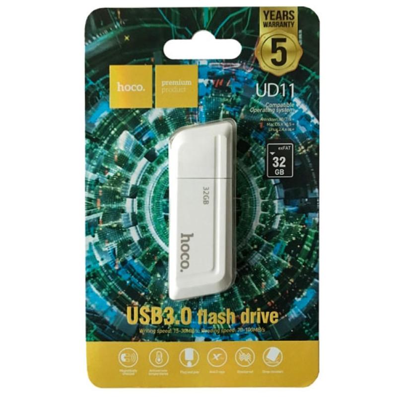 Флеш-накопичувач USB HOCO UD11 Wisdom USB 3.0 32Gb white
