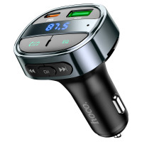 АЗП/ФМ Модулятор HOCO E70 car BT FM transmitter 1USB/1PD/QC/PD30W/BT5.0 Black