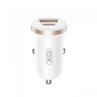 АЗП XO CC56 mini car charger USB-A/TYPE-C single port 30W/simultaneous 5V3A Білий