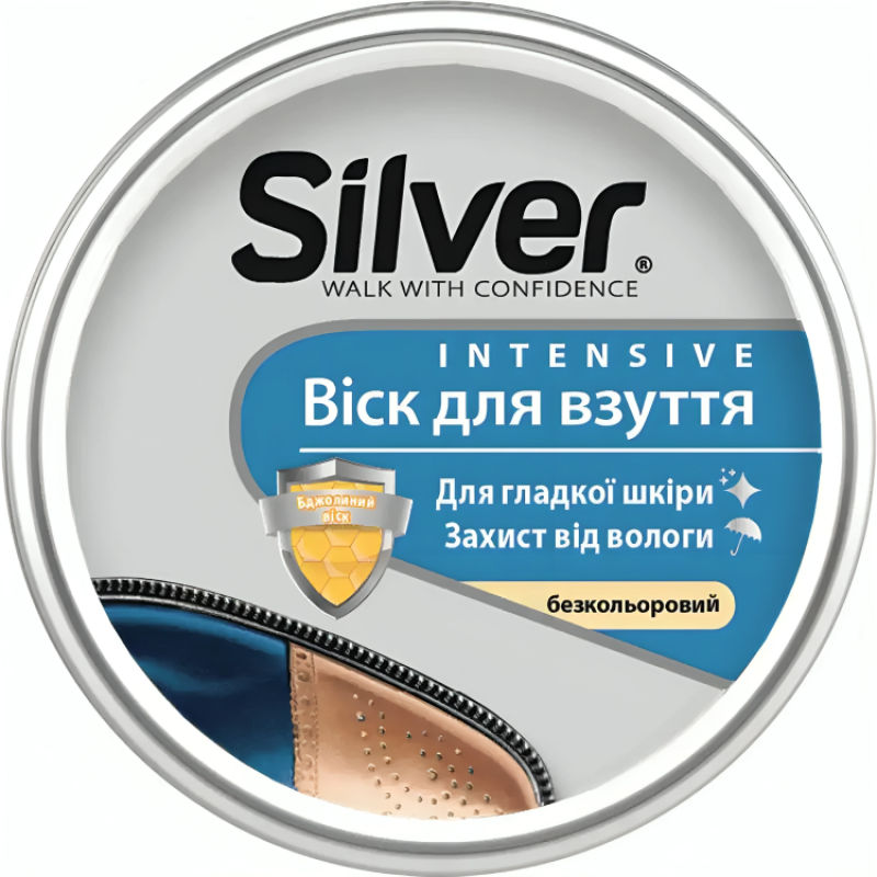 Віск для взуття Silver 50мл металева банка безбарвний Туреччина / 24 