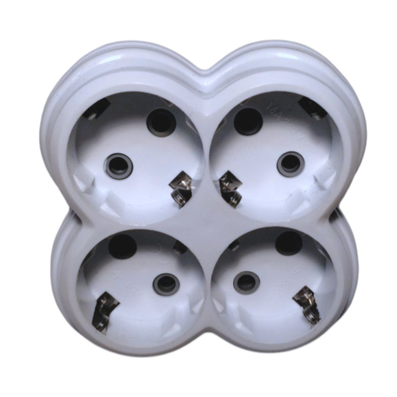 Розгалужувач ERKA 2003-4, 16A,з/к, 4 гнізда, білий