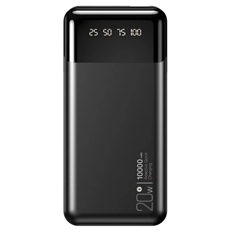 Універсальна мобільна батарея XO PR191 (PD20W/QC18W) digital light display 10 000 mAh Чорний