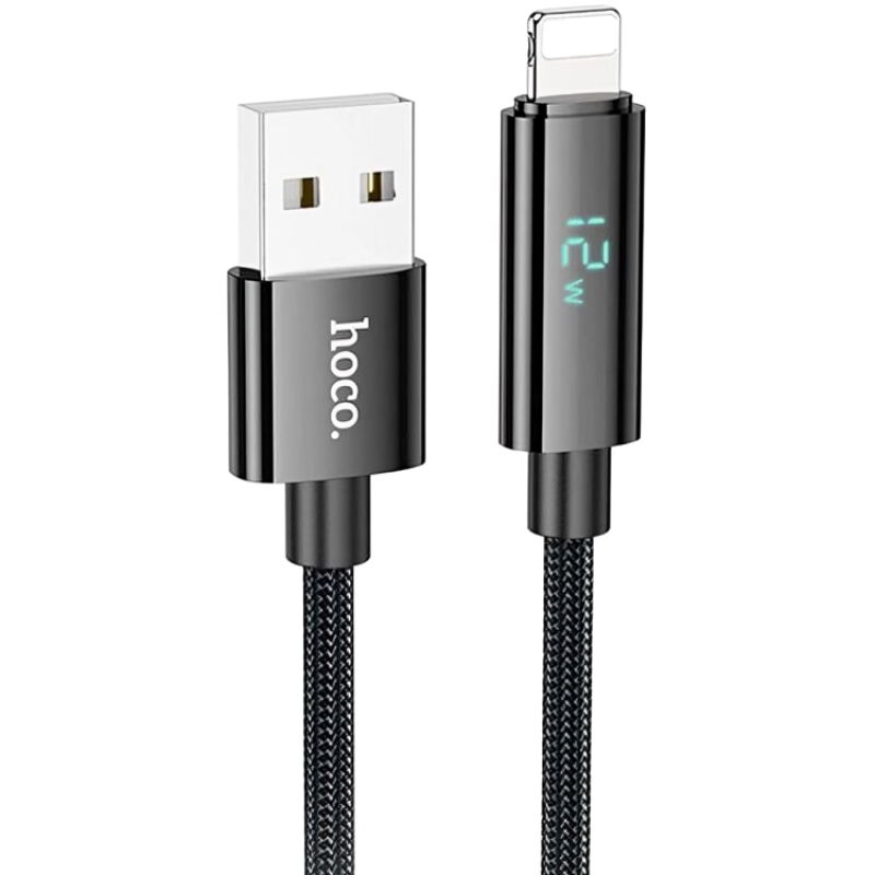 Кабель HOCO U125 Benefit charging data cable with display iP 1,2m. Black