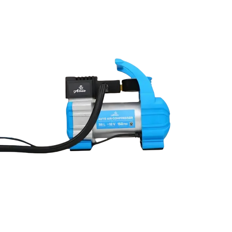Автомобільний компресор двопоршневий з ліхтарем 45л/хв 8,2 Атм (Кручений шланг, клеми АКБ) 12 Atelie