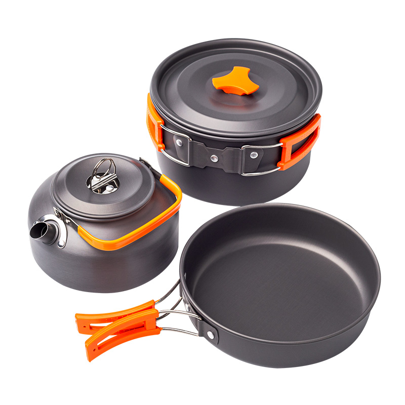 Набір туристичного посуду для походів (каструля+сковорода+чайник)  (СИЛА)