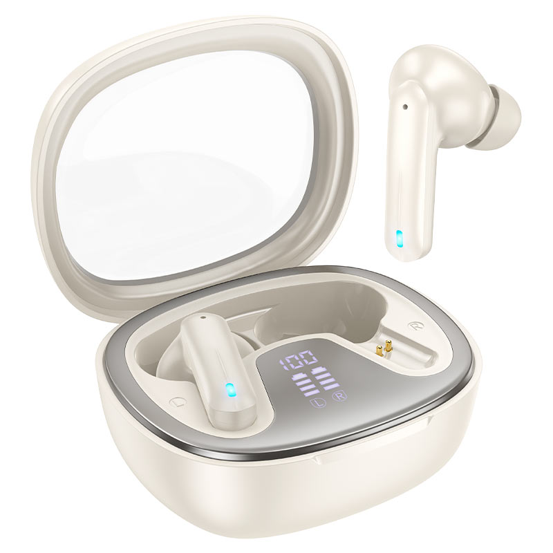 Навушники бездротові HOCO EQ6 Shadow true wireless BT5.3/7hours Milky White