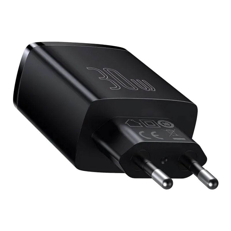 Мережевий зарядний пристрій Baseus Compact Quick Charger 2U+C 30W EU Black CCXJ-E01