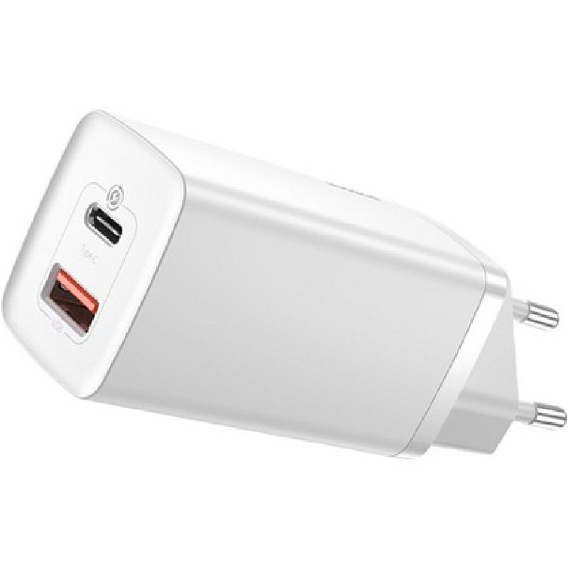 Мережевий зарядний пристрій Baseus GaN2 Lite Quick Charger C+U 65W EU White CCGAN2L-B02