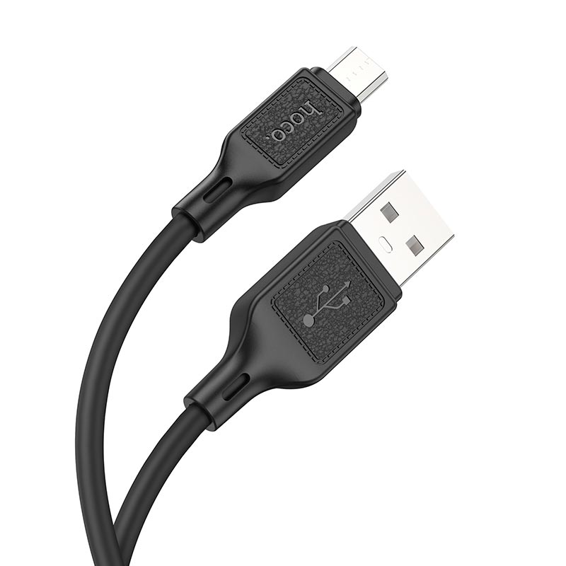 Кабель HOCO X90 Cool silicone charging data cable for Micro/2,4A/1m. Black