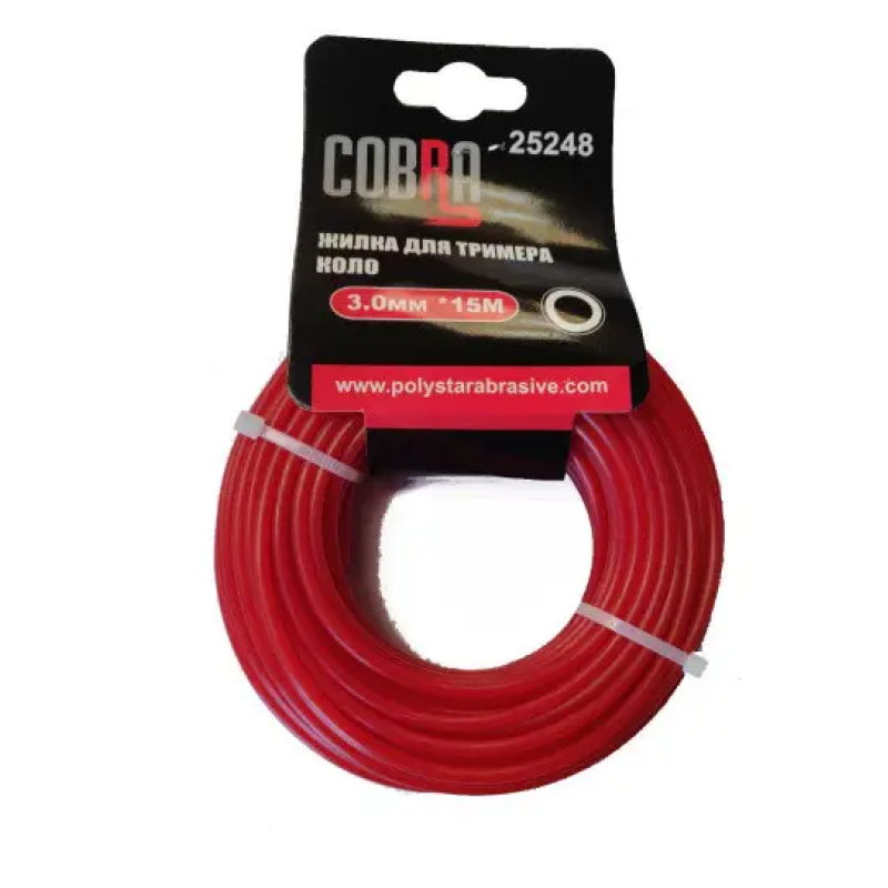 Жилка для тримера, кругла в перетині, діаметр 3,0мм, довжина 15м ТМ «COBRA»