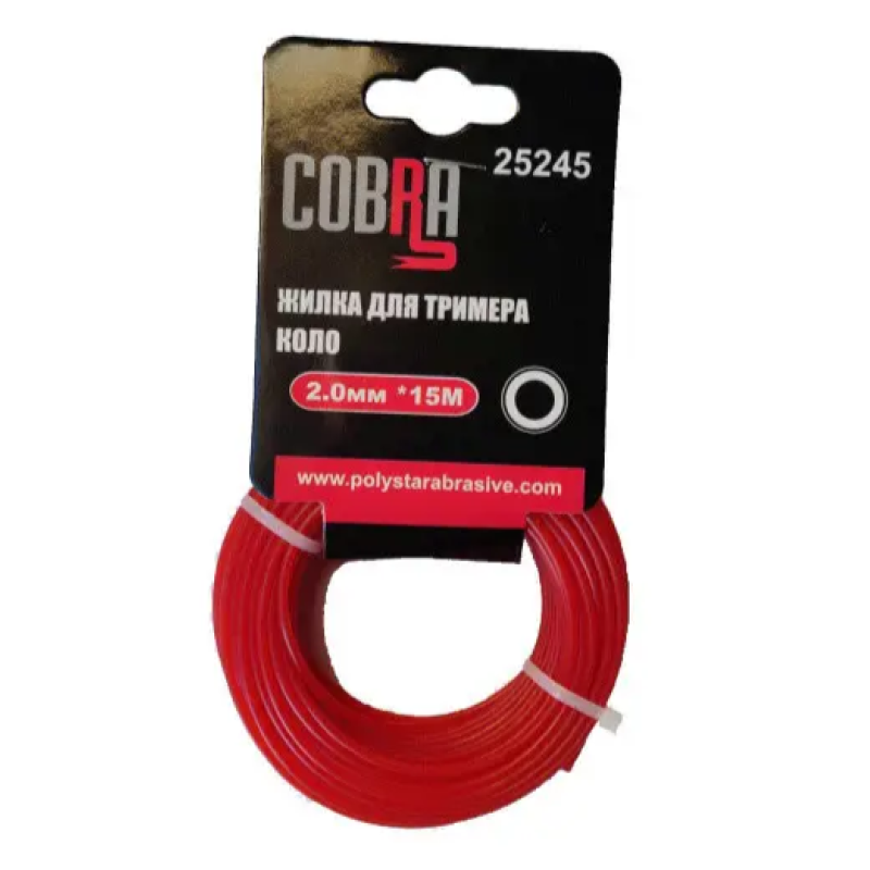 Жилка для тримера, кругла в перетині, діаметр 2,0мм, довжина 15м ТМ «COBRA»