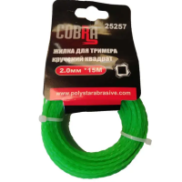 Жилка для тримера, кручений квадрат в перетині, діаметр 2,0мм, довжина 15м ТМ «COBRA»