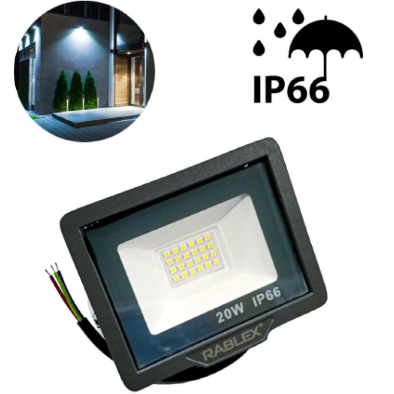 LED-Прожектор світодіодний Rablex 20W IP66 (RB520)