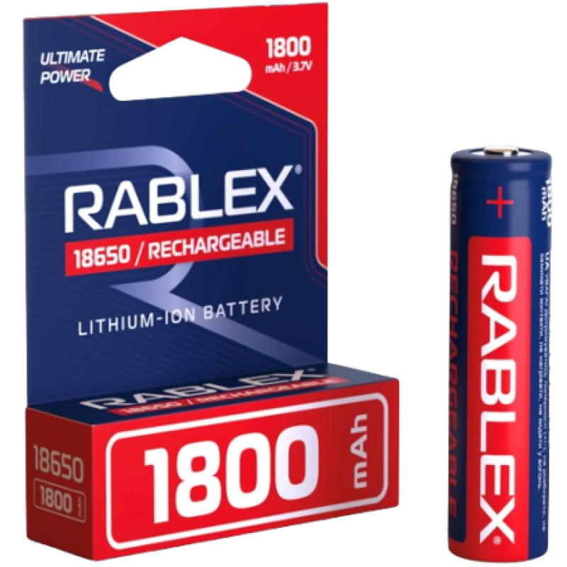Акумулятор 18650 Rablex 1800mAh 3.7v Li-ion (для ліхт. POLICE)