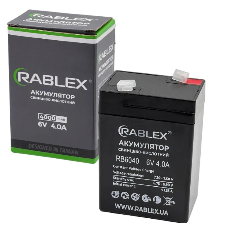 Акумулятор Rablex 6V 4,0Ah 1/12